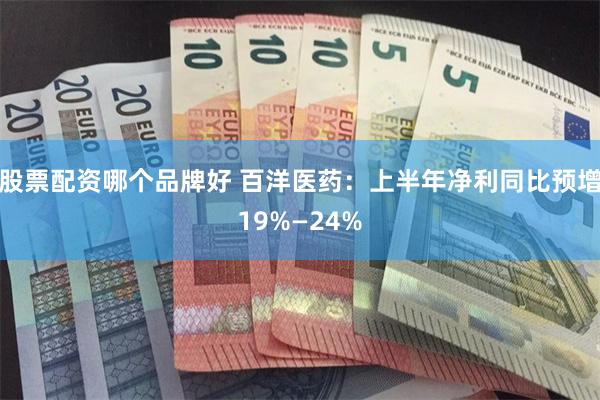 股票配资哪个品牌好 百洋医药：上半年净利同比预增19%—24%