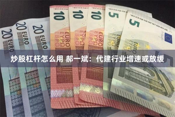 炒股杠杆怎么用 郝一斌：代建行业增速或放缓