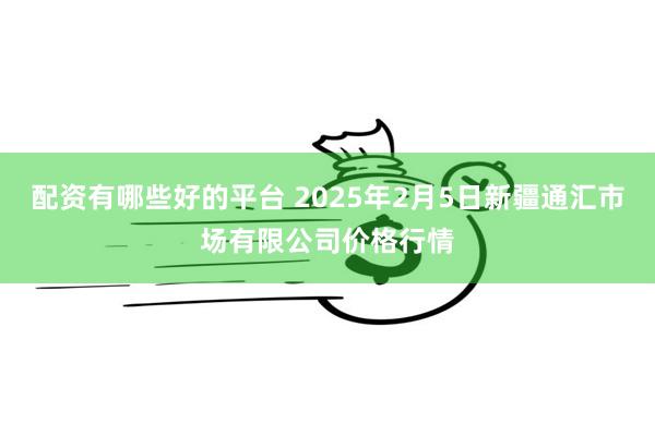 配资有哪些好的平台 2025年2月5日新疆通汇市场有限公司价格行情